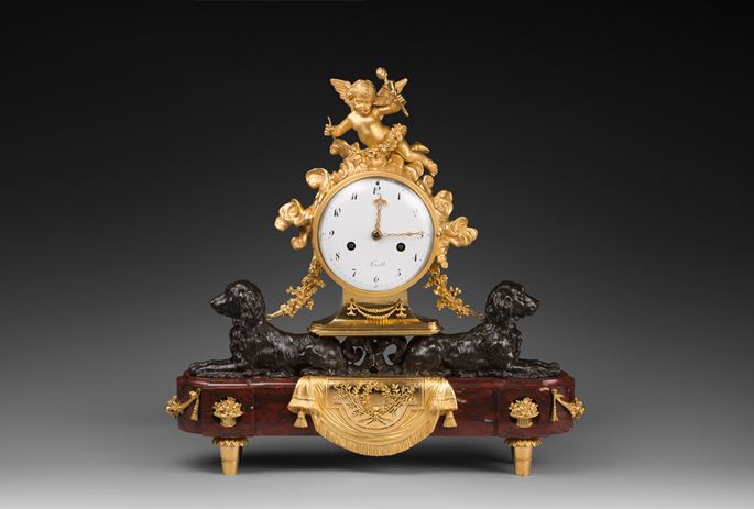 Louis XVI patinated and gilded bronze clock | MasterArt